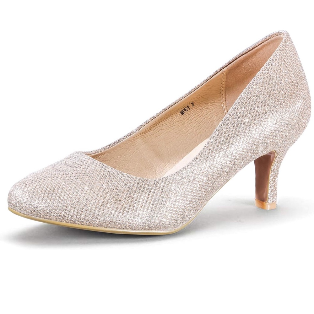 Women’s Size 12 Sparkly Gold Pumps by IDIFU – New, Elegant Party Heels